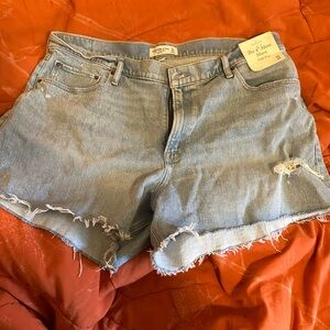 Abercrombie & Fitch Blue Jean Shorts Distressed Casual